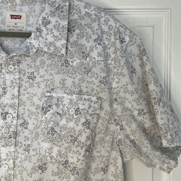 Men’s Levi Strauss & Co. White Floral Print Button Down Shirt Size XXL - Picture 3 of 6